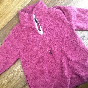 GAP Maternity Fleece Half Zip Sweatshirt/Pullover - Pink Size Medium